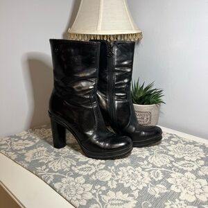 Fabi Black Heeled Boots